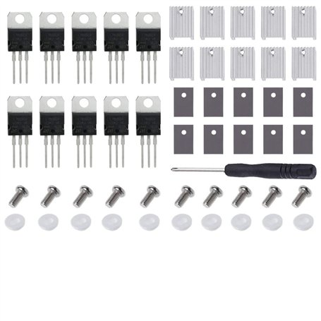 Transistors L7805CV L7805 5V 1.5A TO-220 MOSFET De Régulateur De Tension De Youmile 10PCS Transistors MOSFET pour Arduino + Radi