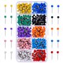 Lot de 500 punaises à tête Ronde en Plastique avec Pointes en Acier, 10 Couleurs (Chaque Couleur 50 pièces)