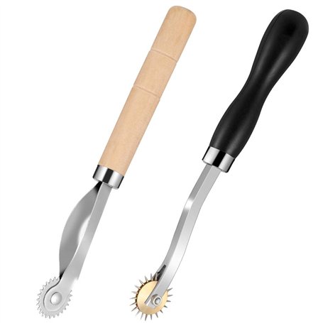 metagio 2 Piececs Roulette Couture 2mm et 4mm Roulette de Marquage avec Manche en Bois Roue de Traçage de Couture pour Artisanat
