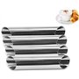 Cannoli Set de 12 Tubes Cannoli Moules/Tubes Plat de Cuisson en Corne en Acier Inoxydable