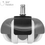 WANGZAIZAI 5X Rouleau de Sol Dur 11 / 50mm - également pour sols Souples - caoutchouté - roulettes de Chaise de Bureau 360 ° rou