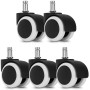WANGZAIZAI 5X Rouleau de Sol Dur 11 / 50mm - également pour sols Souples - caoutchouté - roulettes de Chaise de Bureau 360 ° rou