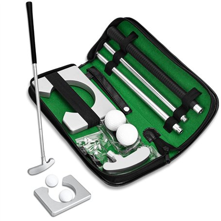 Ensemble de mini équipement de golf portable avec balle de putter amovible pour intérieur/extérieur
