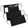 NAROSEBE 3 Pcs Demi Tablier avec Poche, Tablier Cuisine Noir, Tablier Court Service, Demi Tablier Unisexe, Tablier Noir Professi