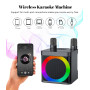 Portable Enceinte Karaoke Bluetooth avec 2 Microphones sans Fil