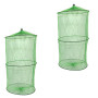 2 Pièces Filet de Pêche Pliable,Filet de Pêche Pliable Cage,pour Pêche Pièges à Écrevisses Poissons Cage en Nylon pour Homards C