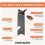 Pierre A Feu Kit 7 en 1 avec Sac de Rangement, Silex de Survie, Allume Feu Type Briquet Survie Silex, 15000+ Gerbes d'étincelles