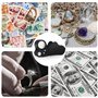Lot de 2 Loupes Bijoutier 30X 60X 90X avec Lumière LED et UV,Loupe de Bijoux pour Inspection de Diamants,Gemmes,Pièces de Monnai