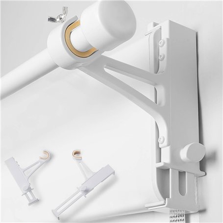 WeloWelo Support Tringle à Rideau Sans Perçage – Support Réglable et Antidérapant pour Coffres de Volet Roulant – Installation F