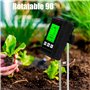 Testeur de Sol 6 en 1, Appareil de Mesure du Sol avec Fertilité du Sol/Humidité/pH/Température/Lumière Solaire/Humidité Ambiante