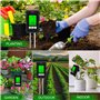 Testeur de Sol 6 en 1, Appareil de Mesure du Sol avec Fertilité du Sol/Humidité/pH/Température/Lumière Solaire/Humidité Ambiante