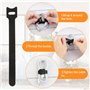Lot de 100 Noir Attaches de Câble,Sangle Réutilisable Câble Management Facile à Couper pour Attacher Les Câbles,Attaches de Câbl