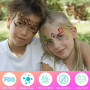Lot de 21 pochoirs de maquillage pour le visage Kraeoke - Pochoirs de dessin de couleur - Tatouages temporaires pour enfants - P
