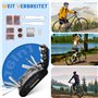 Kit Reparation Vélo Accessoire VTT Trousse à Outils de Réparation Pneu Vélo, 16 en 1 Multitool Multifonctions Outillage Velo Pou