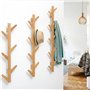 FREOSEN Porte Manteau Mural en Bois Naturel Portant Vêtements Mural en Bamboo Porte Manteau Bois Vertical Corchets Patère en Boi