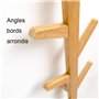 FREOSEN Porte Manteau Mural en Bois Naturel Portant Vêtements Mural en Bamboo Porte Manteau Bois Vertical Corchets Patère en Boi