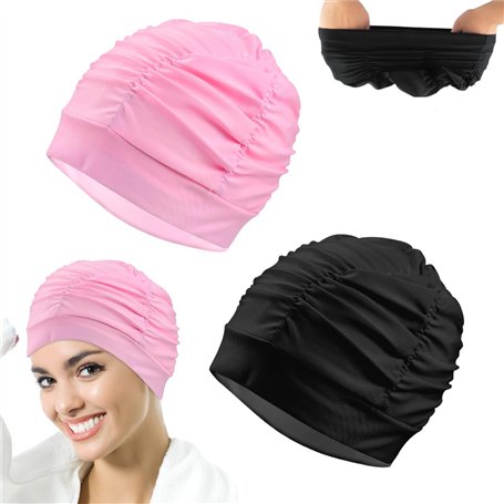 CAREDGO 2 Pièces Bonnets de Bain Élastique
