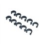 ANCLLO 10 PCs Black Metal C-Clips Pinces U-Clips Boucle VTT BMX VTT Vélos de frein Câble de dérailleur Shifter Guides de câble B