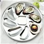 DIYCUT Assiette a Huitre, Conteneur Huîtres Acier Inoxydable, avec Couteau à Huîtres et 9 Emplacements, Plateau a Huitre pour Pl