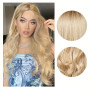 EUPSIIU Perruques Longues Ondulée Blond pour Femmes Perruque, 27’’Cheveux Bouclés Synthétique Résistante à la Chaleurséparation 
