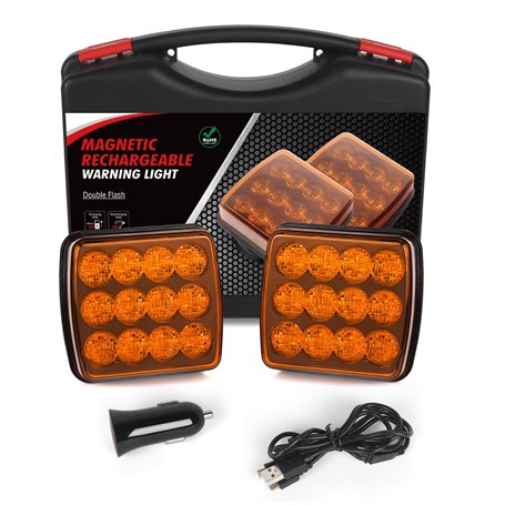 AOHEWEI Feux d'avertissement LED sans fil Ambre