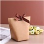 50 Pièces Boîtes à Bonbons en Papier Kraft, Coffret Cadeau Sac en Papier Kraft, Sac en Kraft Avec Ruban, Sac Cadeau en Ruban de 