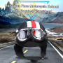 GoolRC Demi-Ouvert Casque de Moto avec Lunettes visière écharpe Moto Casque Scooter Touring