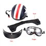 GoolRC Demi-Ouvert Casque de Moto avec Lunettes visière écharpe Moto Casque Scooter Touring