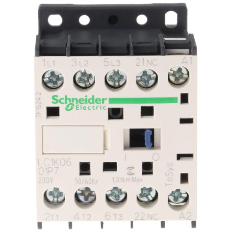 Schneider Electric - TeSys LC1K - contacteur - 3P - AC-3 440V - 6A - bobine 230Vca - LC1K0601P7