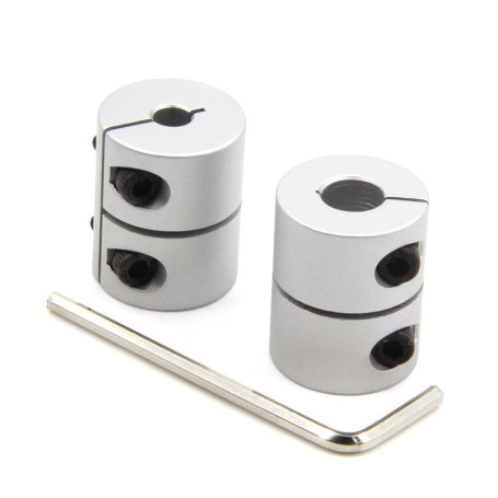 Zeberoxyz 2PCS Accouplement d'arbre 5mm à 8mm Joint en Alliage d'Aluminium 25mm Longueur 20mm Diamètre Connecteur Moteur Pas à P