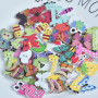 50 Pièces Boutons en Bois, Diverses Formes D'animaux Styles de Forme Animale Boutons Bois avec Deux Trous, pour Artisanat Coutur