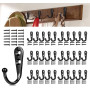 QINGHEC Lot de 30 Crochet Mural noir