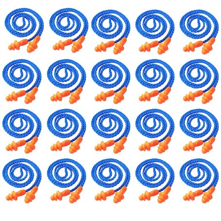 AOUTACC Lot de 50 bouchons d'oreilles réutilisables en silicone pour protection auditive pour dormir