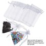 VOARGE 100 pack, 7 x 9 cm sac en organza sac à bijoux, sac à bijoux invité sacs cadeaux avec cordon de serrage, pour mariage, an