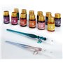 GC Ensemble de stylos en verre - 2 stylos, 12 encres multicolores, 1 porte-stylo et 1 tasse de nettoyage - pour signatures, call