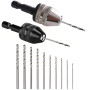 2 Pièces Mandrin Perceuse 10 Pièces Petite Perceuse (0.8-3.0mm) Mini Perceuse Adaptateur de Mandrin pour Perceuse Accessoires po