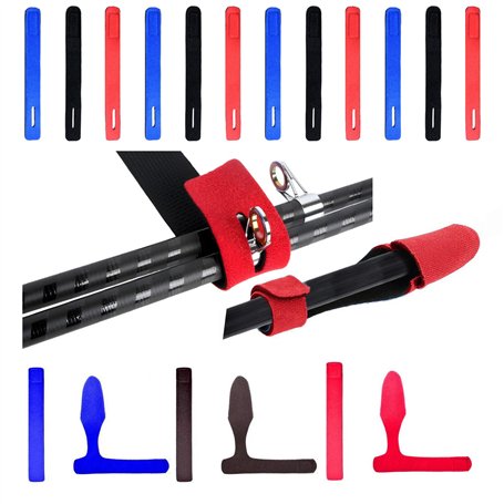 DALAETUS 15 Pièces Sangles de Canne à Pêche et 3 Pièces Protecteur de Canne à Pêche Kit