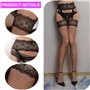 Femme Sexy Taille Collant Porte Jarretelle