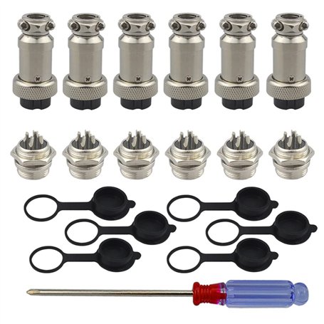 QitinDasen 6Pcs GX16 4-Broches Aviation Connecteur