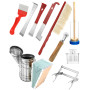 QWORK® 10 pièces kit d'outils d'apiculture, équipement d'apiculture pour fumeur de ruche, fournitures d'apiculture