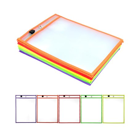 QWORK® 25X Pochettes Effaçables à Sec A4