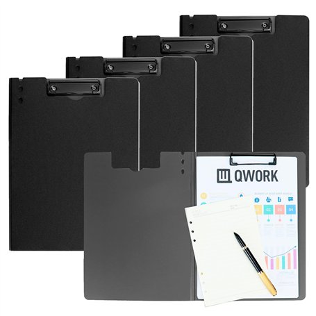 QWORK® Lot de 5 porte-blocs A4 durables