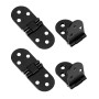 QWORK® Lot de 4 Charnières Pliantes Noires à 180 Degrés - Alliage de Zinc Antirouille Noir - pour Tables Pliantes, Armoires et B