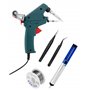 QWORK® Kit de fer à souder, Pistolet à souder 60W avec fil à souder Ø1mm, pompe à dessouder et 2 pince àépiler, Chauffage rapide