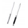 QWORK® 2PCS Ouvre Lettre Élégant, Coupe Papier en Fer et Acier -16 cm - Argente et Noir