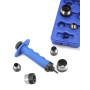 QWORK® 14 pièces Jeu de pointeaux 5-35 mm, jeu de poinçons en cuir, outil de perforation
