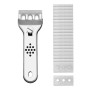 QWORK® Grattoir en INOX, Idéal pour Nettoyer les Plaques en Vitrocéramique et Induction, 20 Lames de Rechange Incluses