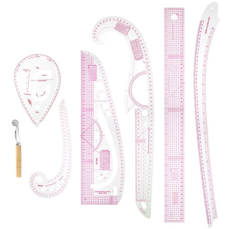 QWORK® Lot de 7 règles de couture courbes