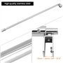 QWORK® Barre de Douche Réglable, 700-1200 mm Barre de Fixation pour Paroi Douche, Barre de Douche Télescopique pour Verre 8-10 m