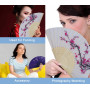 pangutheos 2 Pièces Eventail Pliable, Éventails à Main Portables, Mini Eventails en Bambou, Eventail Chinois pour Les Fêtes D'Ét